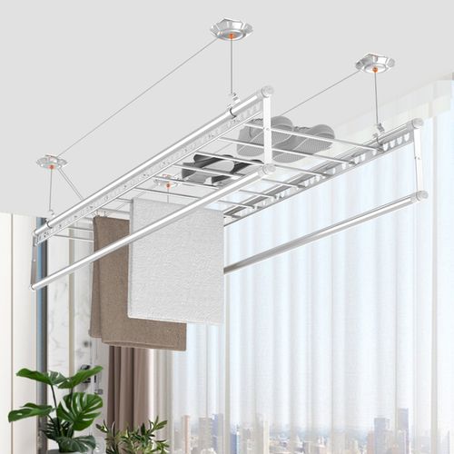 阳台晾衣架手摇升降晾衣杆家用室内顶装晒被子手动双杆晒衣架