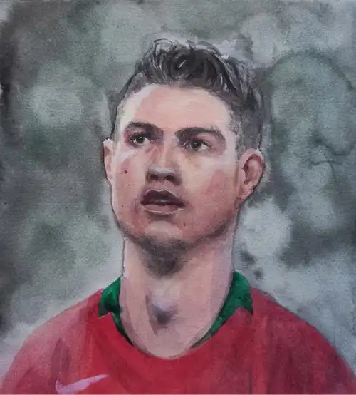 这个球星我绘c罗附过程和原图