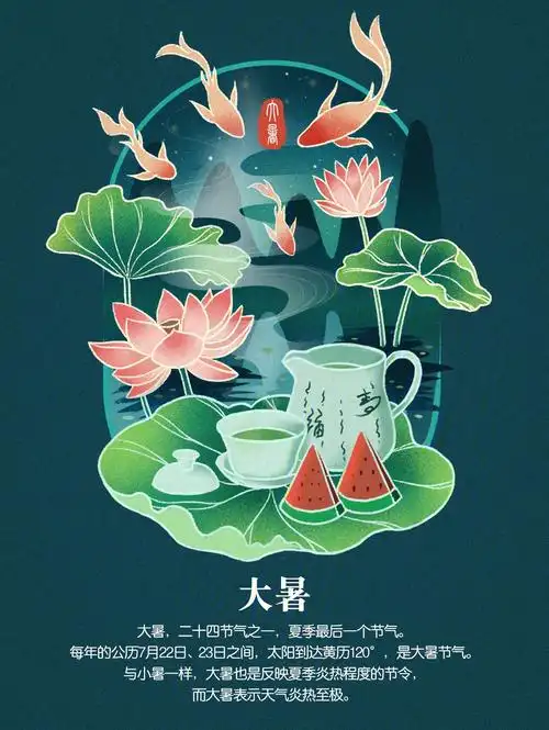 大暑节日插画创作过程详细步骤讲解