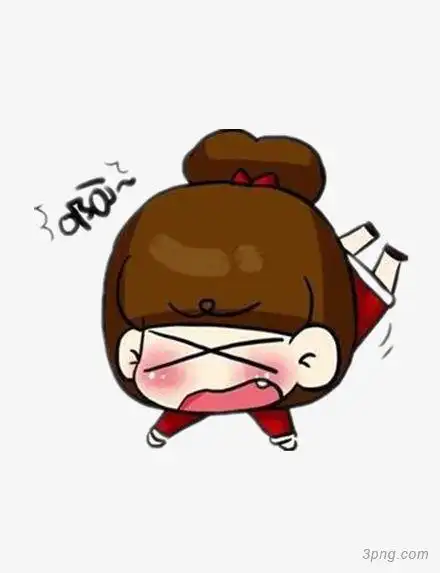 摔倒的小女孩png素材透明免抠图片卡通手绘