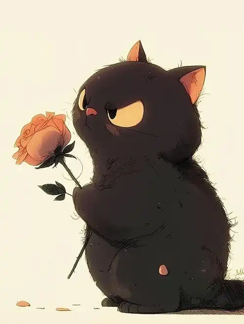 一只被情所困的小黑猫