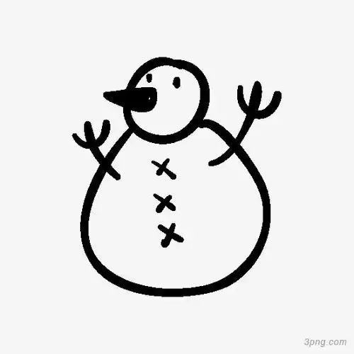 卡通手绘雪人png素材透明免抠图片-卡通手绘