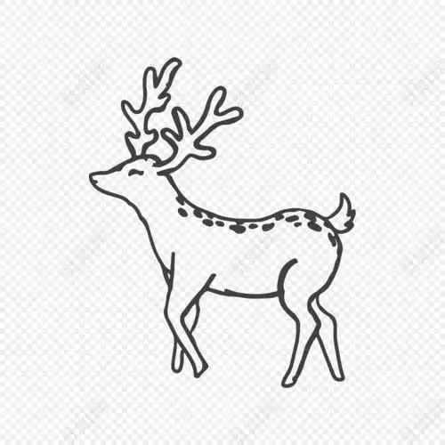 可爱的梅花鹿背景简笔画