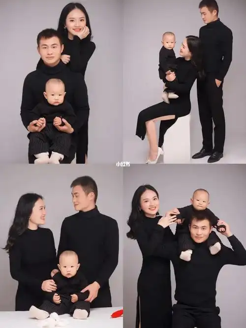 周岁亲子照全家福