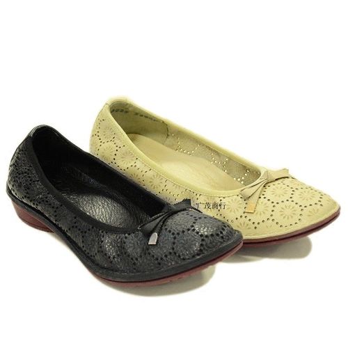 雅乐士女鞋新款真皮正品纯手工缝制镂空蝴蝶结休闲舒适女鞋wa3033