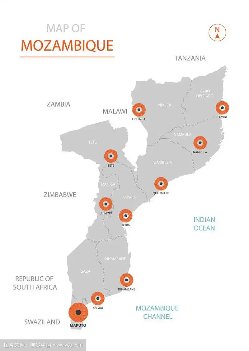 莫桑比克地图与行政区划