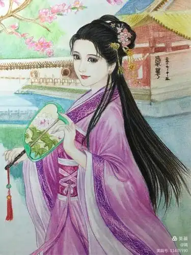 我的彩铅水彩画---古风人物