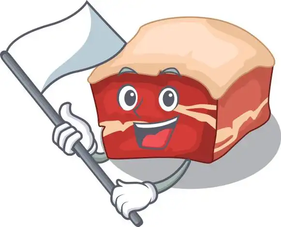 一个勇敢的五花肉吉祥物举着白旗图片下载