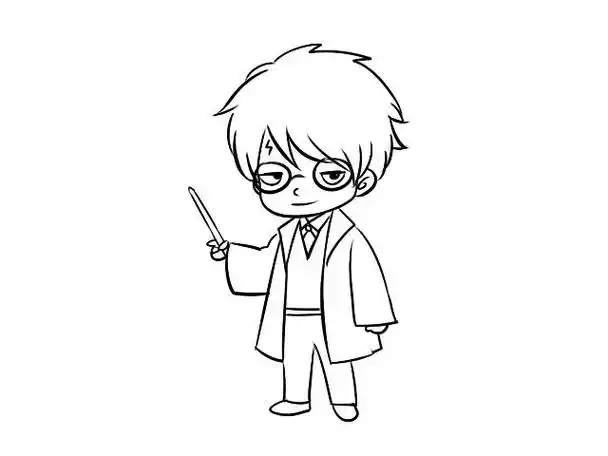 画哈利波特与魔法石中人物的简笔画哈利波特简笔画手绘插画哈利波特与