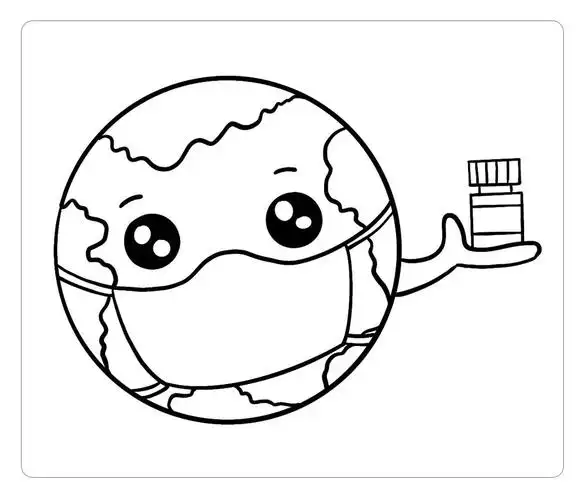 半个地球简笔画 半个地球简笔画图片彩色