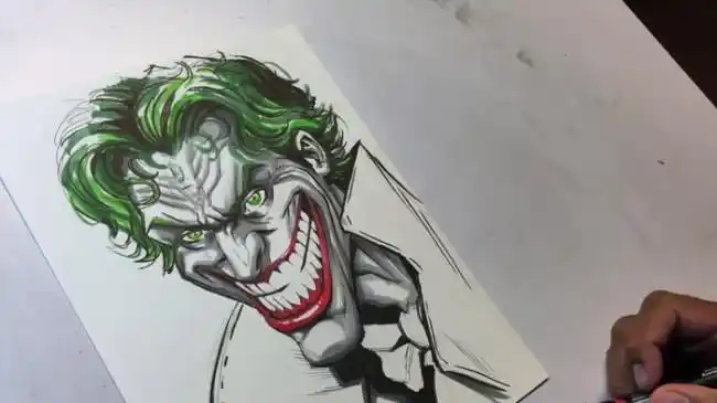 视频dc经典反派小丑马克笔手绘视频教程dc小丑的画法怎么画