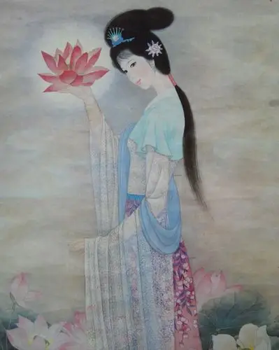 董淑嫔 工笔仕女图及观音图