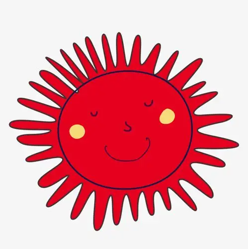 夏天火红的太阳矢量素材