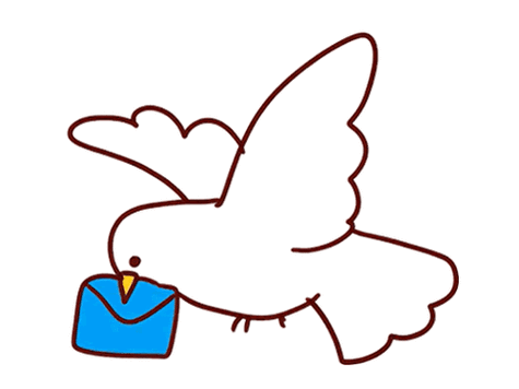 送信的鸽子简笔画