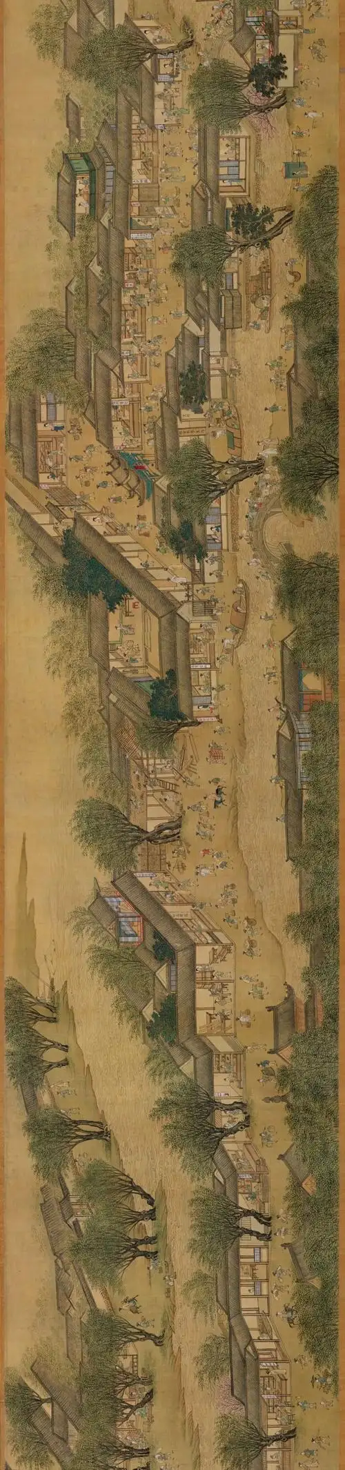 国画长卷,明代画家仇英画的清明上河图赏析