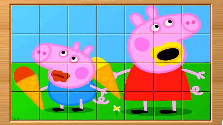 小猪佩奇和乔治都爱吃冰激凌,益智早教拼图