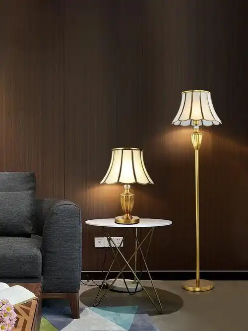 欧式落地灯全铜落地灯客厅卧室床头灯具灯饰美式书房立式台灯