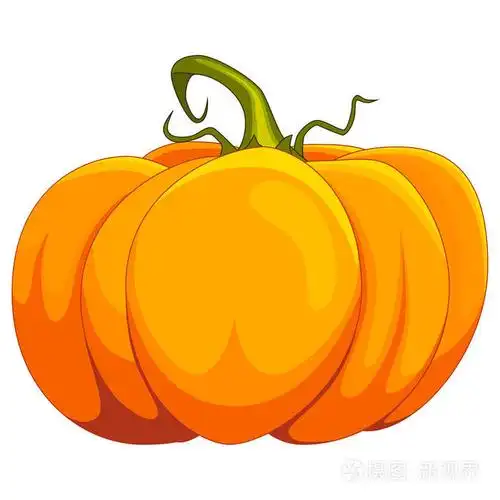 卡通南瓜矢量插图, 在白色背景上隔离