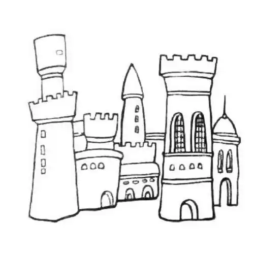 手绘城堡图片,儿童画宫殿的简单画法教程如何画宫殿的简笔画,小小宫殿