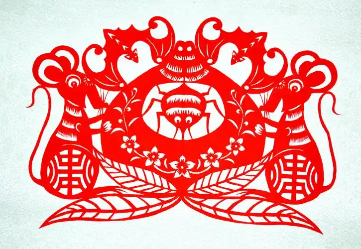 张婧琪,三年级九班,创作的《福寿双全》在"庚子年东营市网络剪纸