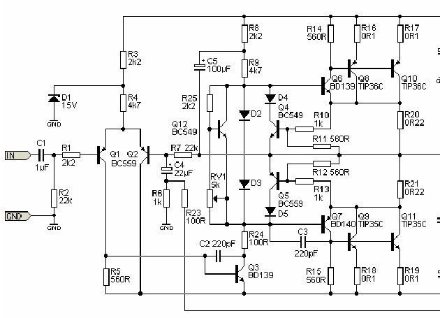 功率放大器放大器电路图