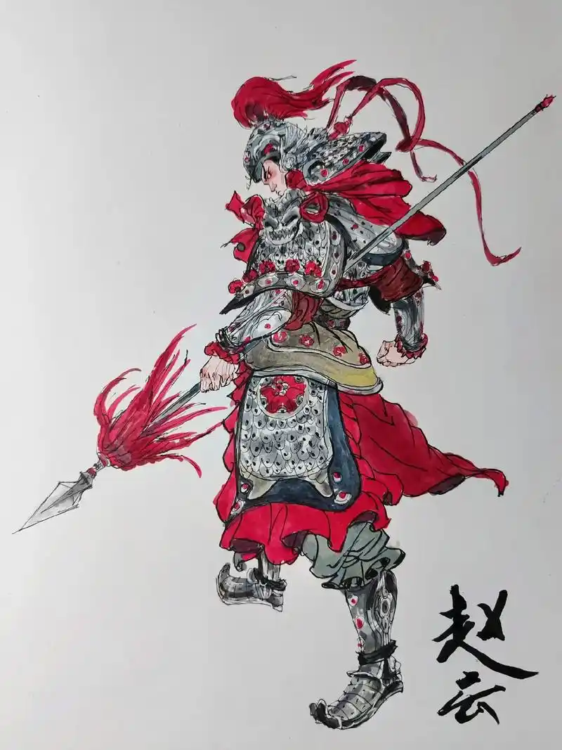 五虎上将.#手绘 #想画就画 #国风 #水墨 - 抖音