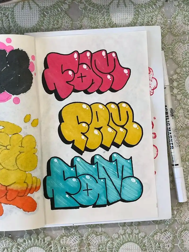 fam周末泡泡字.周末愉快#涂鸦 #周末 #fam - 抖音