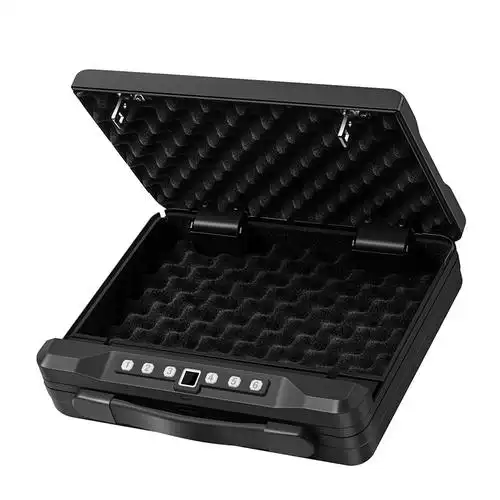 指纹手提保险箱迷你便携式小密密码保险柜可移动电子保险箱