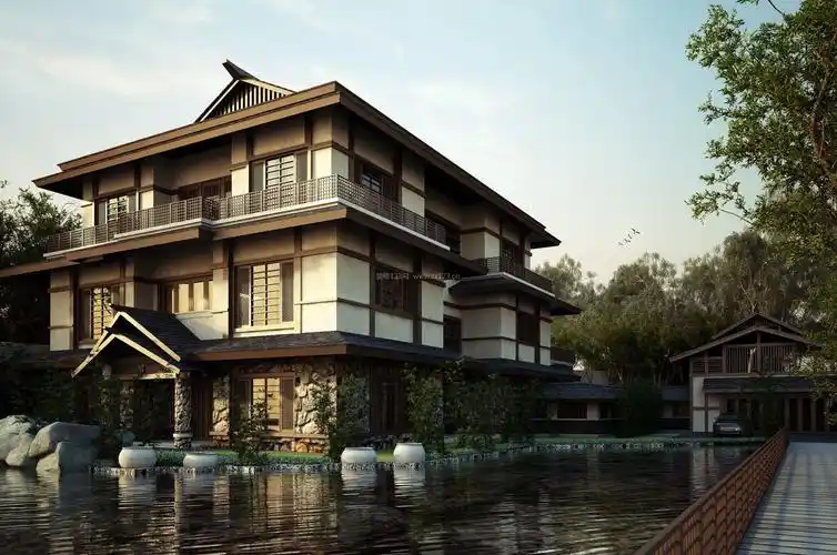 中式仿古独栋别墅装修效果图