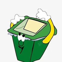 红色卡通电子垃圾垃圾桶矢量图