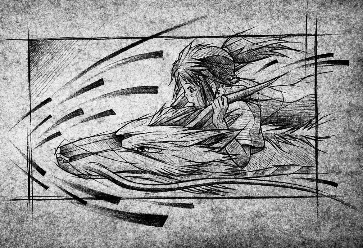 速写异术-千与千寻-海报插画 #动漫手绘 #黑白画 #速写  - 抖音