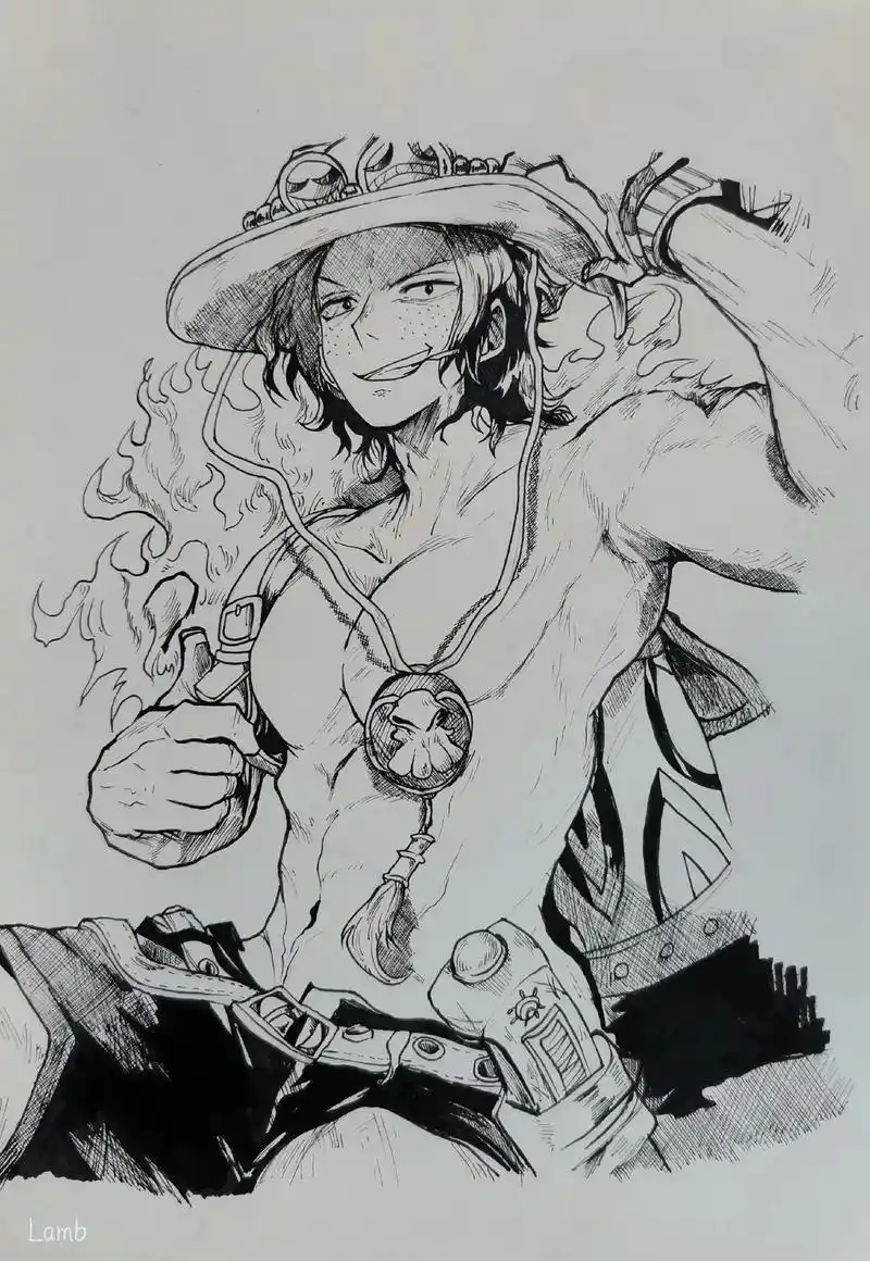 海贼王 #艾斯 #绘画过程 #动漫  - 抖音