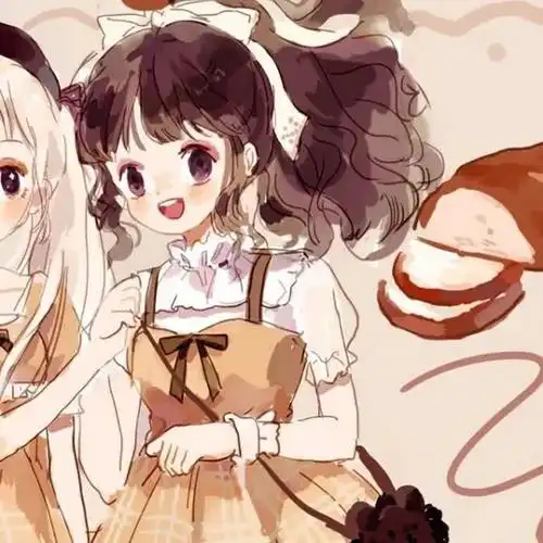 qq手绘可爱女生姐妹头像一对两张,闺蜜头像图片-回车桌面