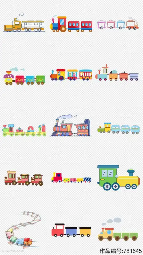 卡通可爱儿童火车玩具火车png免抠素材