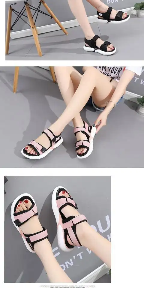 14岁女孩凉鞋夏15大童平底露趾17初中18高中学生11 13少女鞋子16