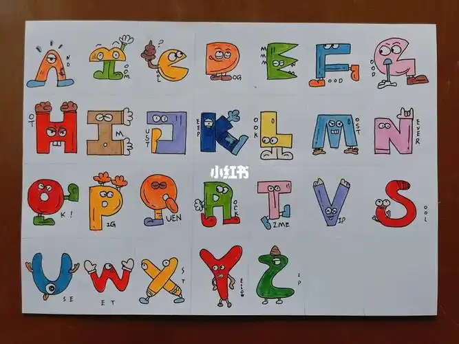 有几个字母顺序写错了#26个英文字母   #简笔画#英文字母   #创意儿童