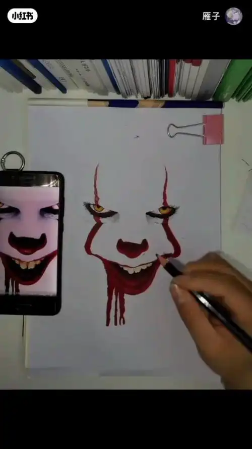 小丑回魂##马克笔##手绘#临摹,搬自_哔哩哔哩 (゜-゜)つロ 干杯