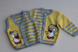 半手工编织婴儿羊毛线衣宝宝毛衣线衫动物图案背心儿童外套童装开