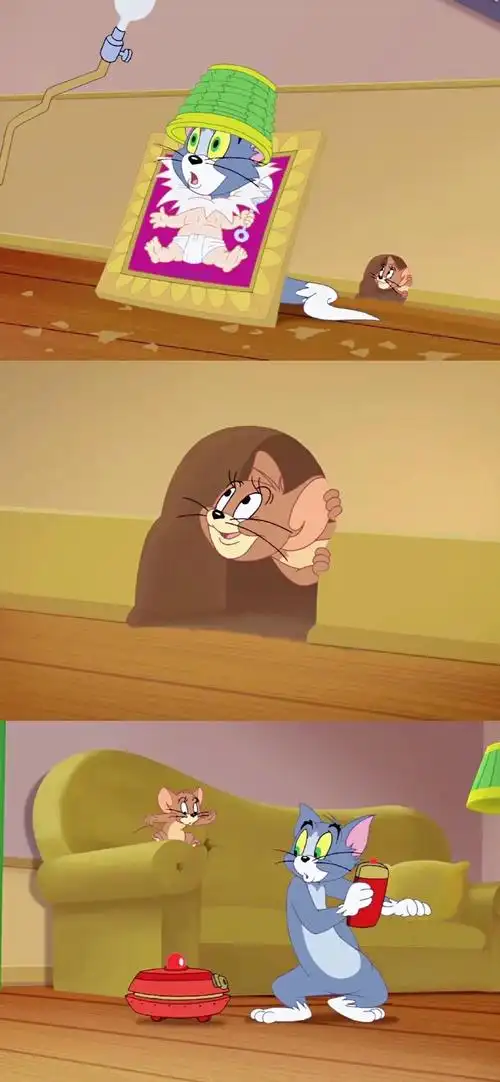 猫和老鼠三格拼接手机壁纸