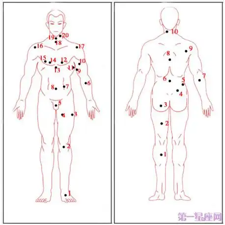 全身痣相图解测命运