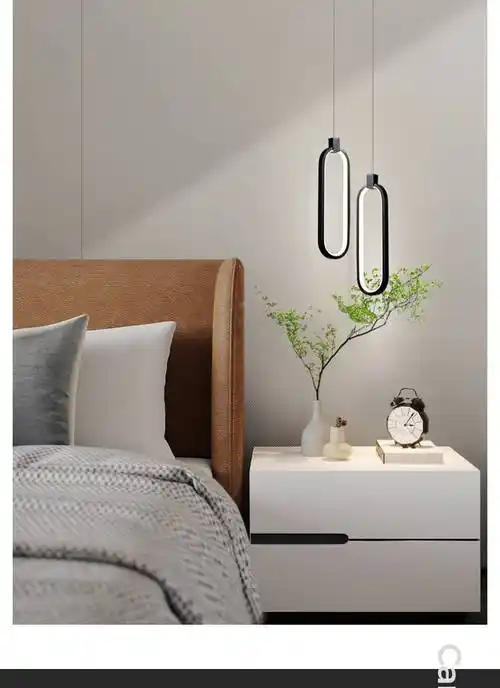 主卧床头吊线灯 卧室床头吊灯现代简约主卧轻奢极简全铜灯创意个性