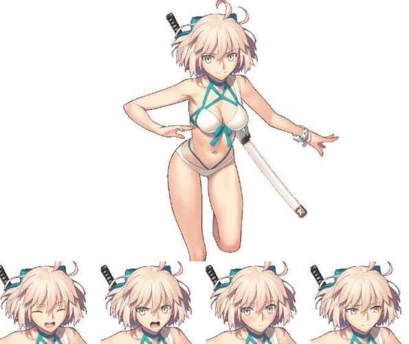 fgo泳装冲田总司立绘曝光,两种立绘截然不同的风格