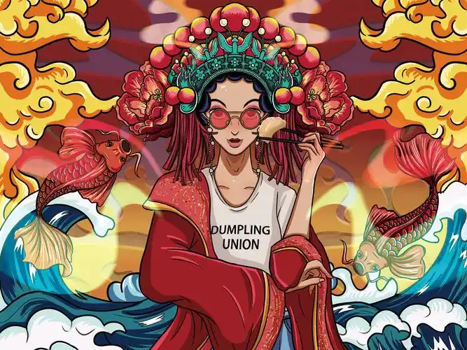 国潮插画---京剧女孩