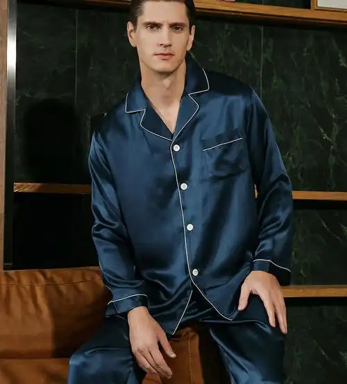 送男士19姆米重磅真丝睡衣