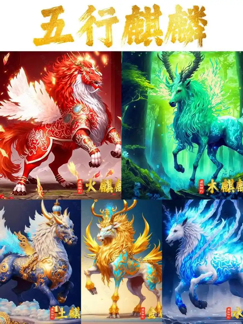 五行麒麟系列一,瑞兽五行,全方位守护!