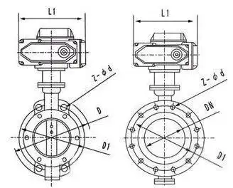 d973h/f电动对夹式蝶阀结构图