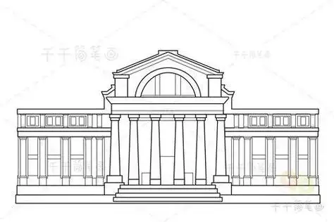 大连旅顺博物馆简笔画 简笔画图片大全-普车都
