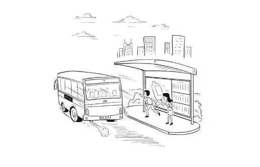 公交车站简笔画公交车站简笔画站台