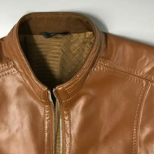 mnyds/袋鼠 男士商务职业立领气质皮衣外套夹克