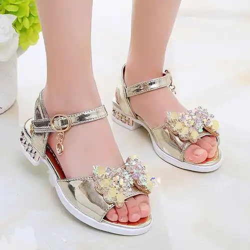 女童鞋子公主儿童小女孩九岁八九女生夏天水晶凉鞋